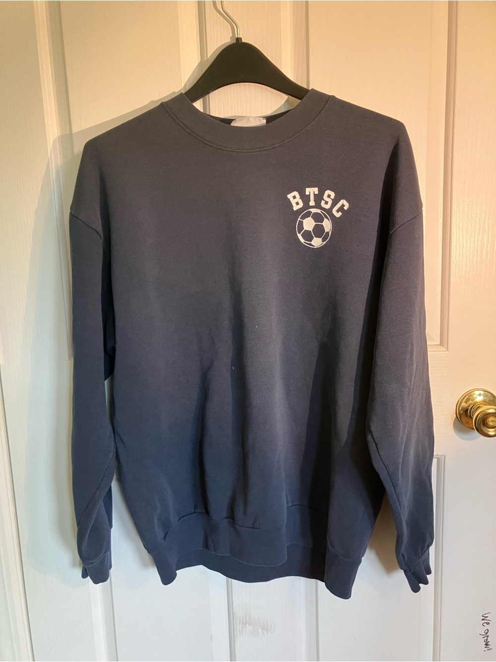 Lee Navy Crewneck Sweatshirt with BTSC Soccer Logo